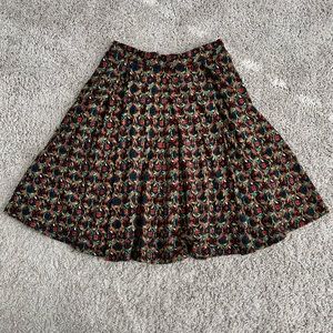 LuLaRoe Madison skirt in size xs color orange teal yellow navy blue. HAS POCKETS